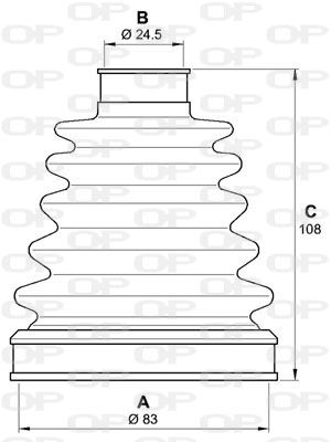 OPEN PARTS gofruotoji membrana, kardaninis velenas SJK7153.00